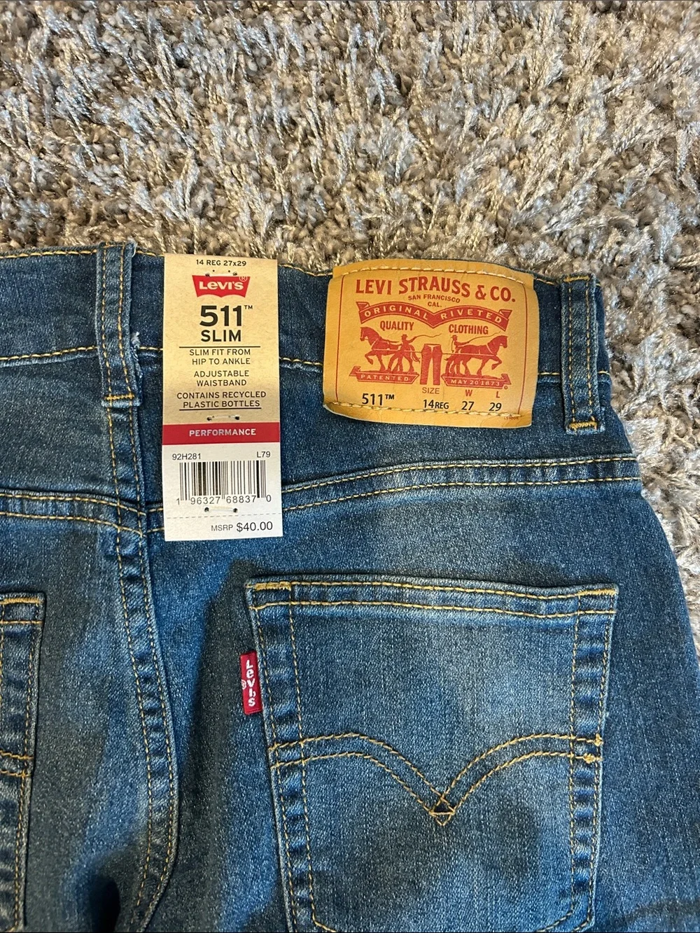 Levi's High-Rise Slim Jeans - Dark Blue Denim